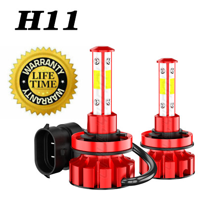#ad Pair H11 LED Headlight 6000K 100W 10000LM 4Side High Low Beam bulbs High Power $22.99
