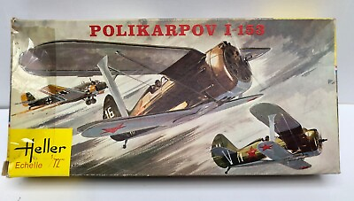 #ad NOS Vintage 1975 Heller Polikarpov I 153 airplane model unbuilt 1:72 scale SL $21.00