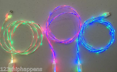#ad LED DUAL COLOR light charger cable FOR apple iPhone 8 7 6 plus 5S MICRO USB B C $9.49