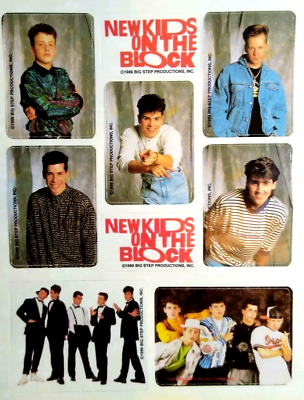 #ad New Kids On The Block Band Stickers 1989 Pop Music Donnie Wahlberg Jordan Knight $11.50