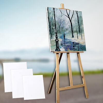 #ad Stretched Canvas Exquisite Fine Grained Plain Painting Artist Board Eco friendly $9.58