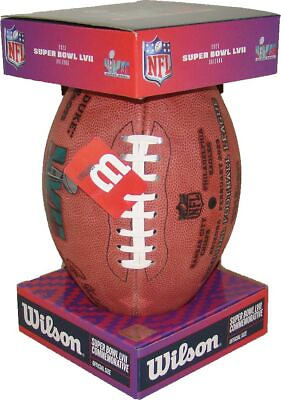 #ad Super Bowl LVII 57 Eagles and Chiefs Official Leather Authentic Game Football $209.95
