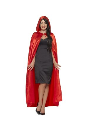 #ad Smiffys Satin Hooded Cape Red $15.74