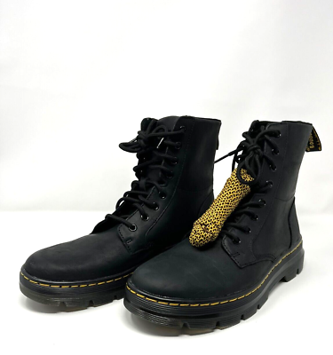 #ad Dr. Doc Martens Men#x27;s Combat Boots Combs Leather Black Air Wair AW004 Size 9 $75.95