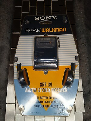 #ad Vintage Sony AM FM STEREO SRF 39 Walkman With Headphones Brand New Retro Nos $44.95