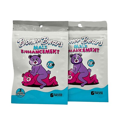 #ad Boner Bear Male Enhancement Gummies: 2 Packs 6 Count Per Bag total 12 count $22.99