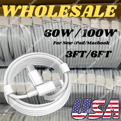 #ad 60W 100W Type C To USB C Cable Fast Cord For iPad Mini Macbook Pro iPhone 15 Lot $318.42