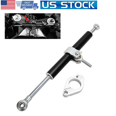 #ad 330mm Motorcycle Aluminum Steering Damper Stabilizer Linear Universal $32.22