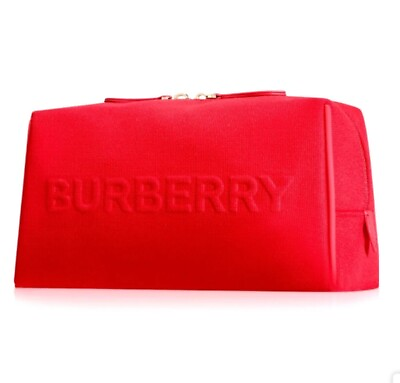 #ad BURBERRY Red Pouch Toiletry Cosmetic or Shaving Bag Fragrance Promo Gift. L@@k $59.99