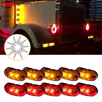#ad 2.6quot; Led Light Side Thin Clearance Marker Light Red Amber Combo Super Bright $13.99