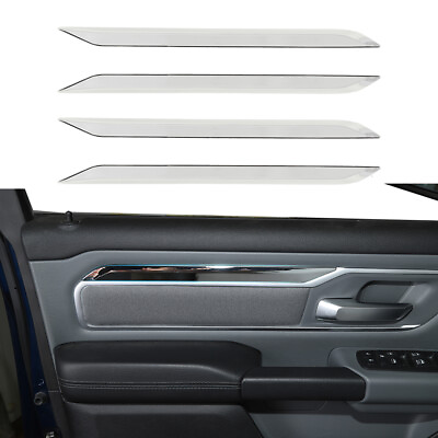 #ad Chrome Interior Door Decor Strips Trim Cover for Dodge Ram 1500 18 Accessories $18.49