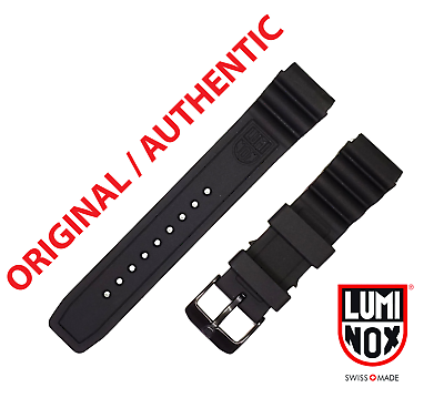#ad Original Luminox Watch Band 22mm 3000 3100 3200 3400 3600 8400 8800 BLACK SILVER $24.49