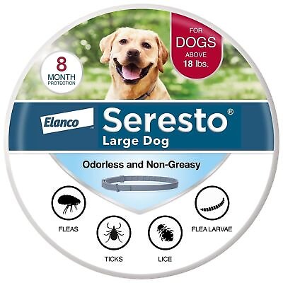 #ad Seresto Flea and Tick Collar 8 Months Protection for Large Dogs 18lbs USA New K $18.09