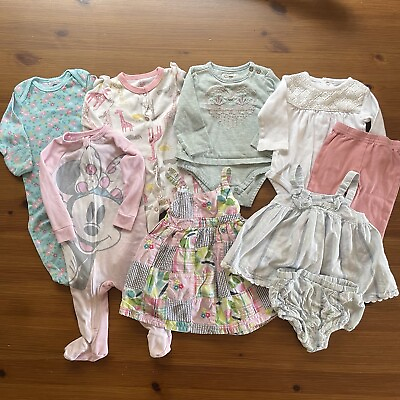 #ad Baby Girl 3 Months 3 6 Months 0 6 Months 9 Piece Mixed Clothing Bundle $20.00