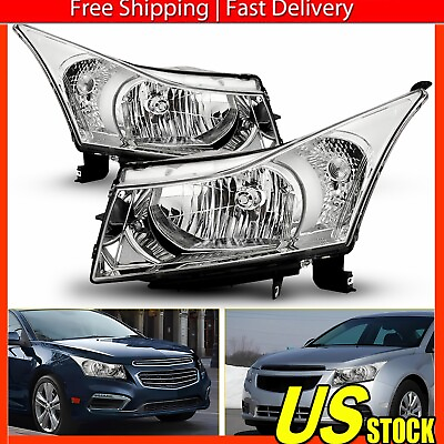 #ad Chrome Headlights For 2011 2012 2013 2014 2015 Chevy Cruze Headlamps $125.99