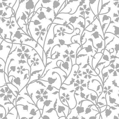 #ad Grey Mercedes Floral Flower Vine Vinyl Contact Paper Wallpaper Peel and Stick $15.99