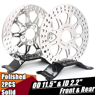 #ad Polished 11.5quot; Front Rear Brake Rotors for Harley Softail 00 14 Sportster 00 10 $122.99