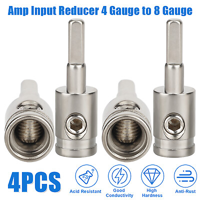#ad 4x Car Audio Amp Input Reducer 4 Gauge to 8 Gauge Wire Reducer Power and Ground $13.48