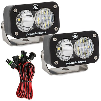 #ad Baja Designs S2 Sport Clear Driving Combo 5000K LED Light Pods W Wiring Harness $232.95
