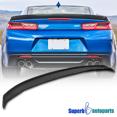 #ad Fit 2016 2020 Chevy Camaro Matte Black ABS 3 Piece Blade Rear Trunk Wing Spoiler $90.43
