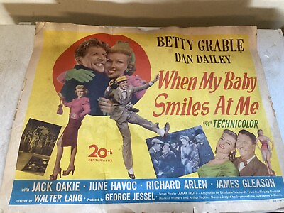 #ad When My Baby Smiles at Me Movie Poster Betty Grable Dan Dailey Orig 1948 Poster $159.99