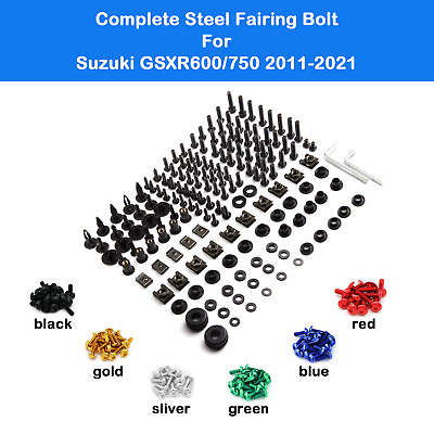 #ad Fit for Suzuki GSXR600 GSXR750 2011 2021 Complete Fairings Bolt Kit Screws Clip $23.59