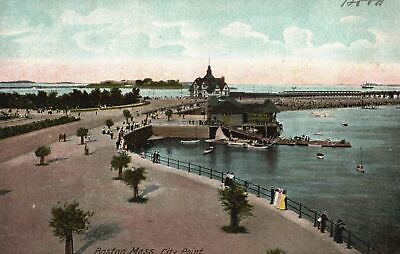#ad Vintage Postcard 1908 City Point Boston Massachusetts The Hugh C. Leighton Pub $108.89