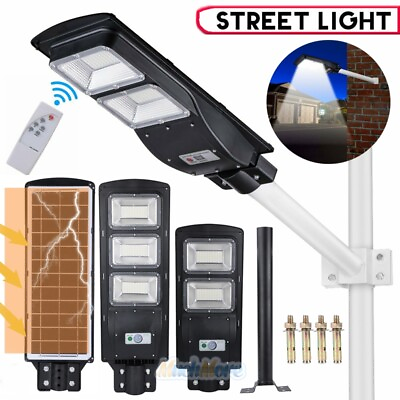 #ad 90W Auto Solar Charged LED Street Road Light Radar PIR Motion Sensor Timing Lamp $75.63
