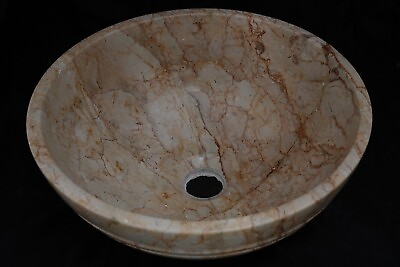 #ad Modern Natural Stone Bathroom Vessel Sink Round Travertine Marble $170.00