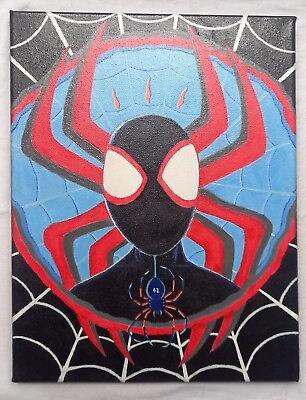 #ad  NEW Miles Morales with spider earth 42 canvas painting marvel spiderverse  GBP 20.00