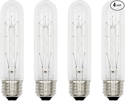 #ad Light Bulbs 25T10 CL 25 Watt Clear Tubular Standard E26 Medium Base 4 PCS $11.75