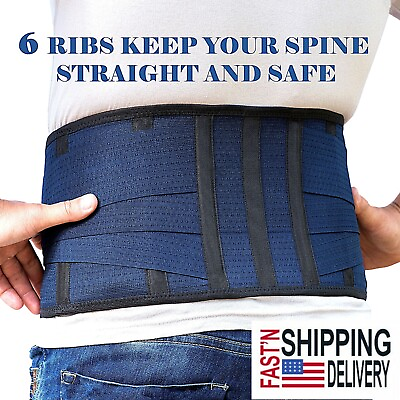 Back Support Belt Lower Lumbar Brace Core Waist Pain Rigid Light Thin Industrial $25.72