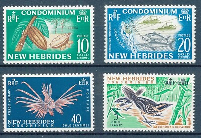 #ad BIN19158 N. Hebrides 1965 Birds Fishes good set very fine MNH stamps $9.00