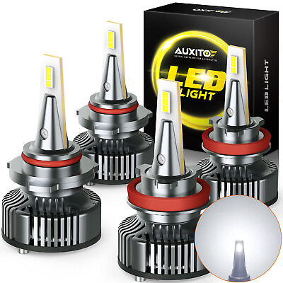 #ad 9006 HB4 9005 HB3 LED Headlight Kits 4 Bulbs AUXITO 720000LM 6000K Plugamp;Play $84.32