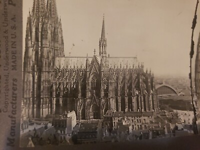 #ad Stereoview Real Photo The Cologne Cathedral Germany Antique Photograph Card $18.99