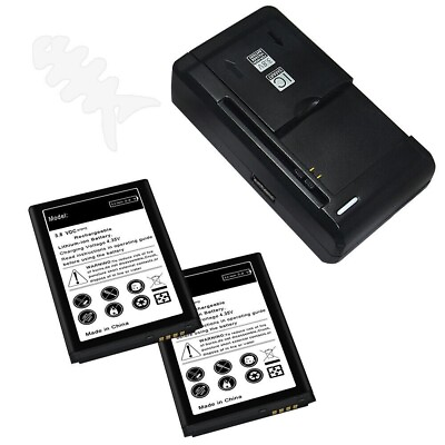 #ad Upgraded 2x Durable 1700mAh Battery Universal Charger for Coolpad Rogue 3320A $34.38