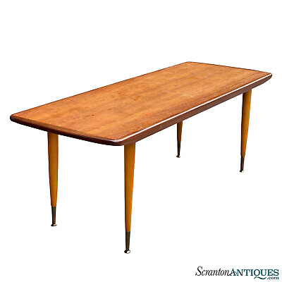 #ad Mid Century Modern Walnut Surfboard Rectangular Coffee Table $750.00