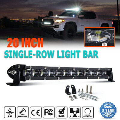 Single Row 20quot;inch LED Light Bar Combo Spot Flood OffRoad SUV Boat ATV Truck 4WD $26.99