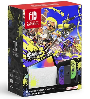 #ad NEW Nintendo Switch OLED Splatoon 3 Limited Edition 64GB Gaming Console $298.88