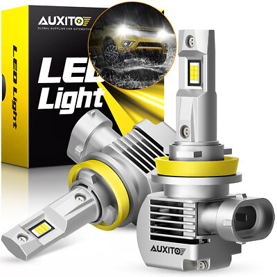 #ad AUXITO H11 H8 H9 LED Headlight Kit Canbus High Low Beam Bulbs Super Bright 6000K $44.99