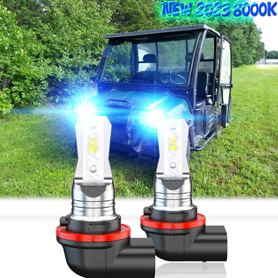 #ad Headlight 80W 8000k BLUE LED Bulbs For 2006 2007 Polaris ATV Sawtooth $32.99