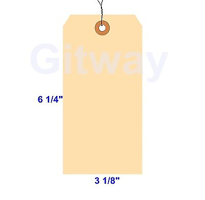 #ad 1000 of 6 1 4quot; x 3 1 8quot; Size 8 Manilla Shipping Hang Tag Tags with Wire 13 Pt $67.23