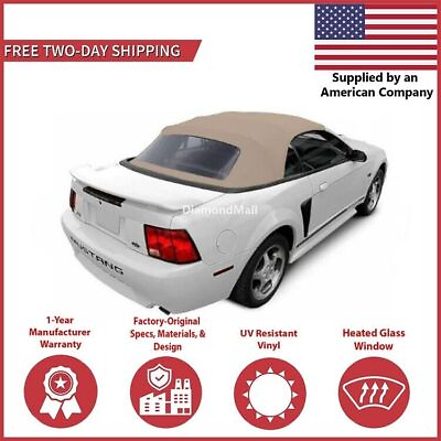 #ad #ad 1994 04 Ford Mustang Convertible Soft Top w DOT Approved Window Parchment Tan $215.10