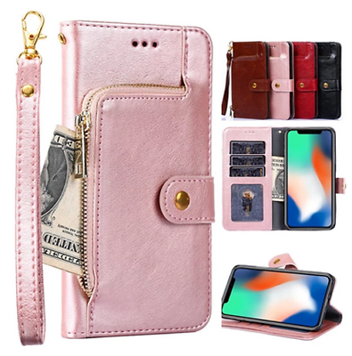 #ad For Motorola Moto G Pure Zipper PU Leather Flip Card Wallet Pocket Case Cover $13.77