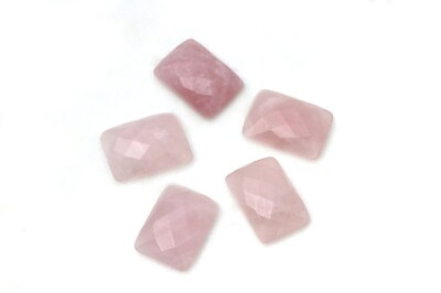 #ad 10 Pcs Natural Rose Quartz 8x10mm Rectangle Rose Cut Loose Handmade Gemstone $19.15
