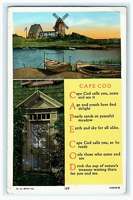#ad 1944 Lighthouse Front Door Travel Cape Cod Massachusetts Vintage Postcard $13.50