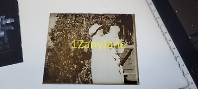 #ad AE10 Lantern GLASS Slide needs finished WOMAN IN WINTER COAT HAT $13.96