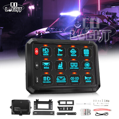 12 Gang RGB LED Switch Panel On Off Control Relays Background Light Electronic $120.26