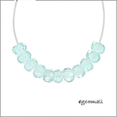 #ad 25 Cubic Zirconia Rondelle Beads 3mm Aquamarine Blue #64421 $10.09
