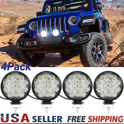 4x 4.5 Inch Round LED Offroad Lights Driving Bumper Fog Lights Tractor ATV Truck $17.99